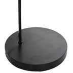 Lampadaire arc en métal noir avec abat-jour tressé en bambou – Ø50 cm