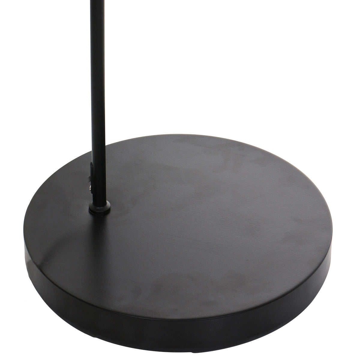 Lampadaire arc en métal noir avec abat-jour tressé en bambou – Ø50 cm
