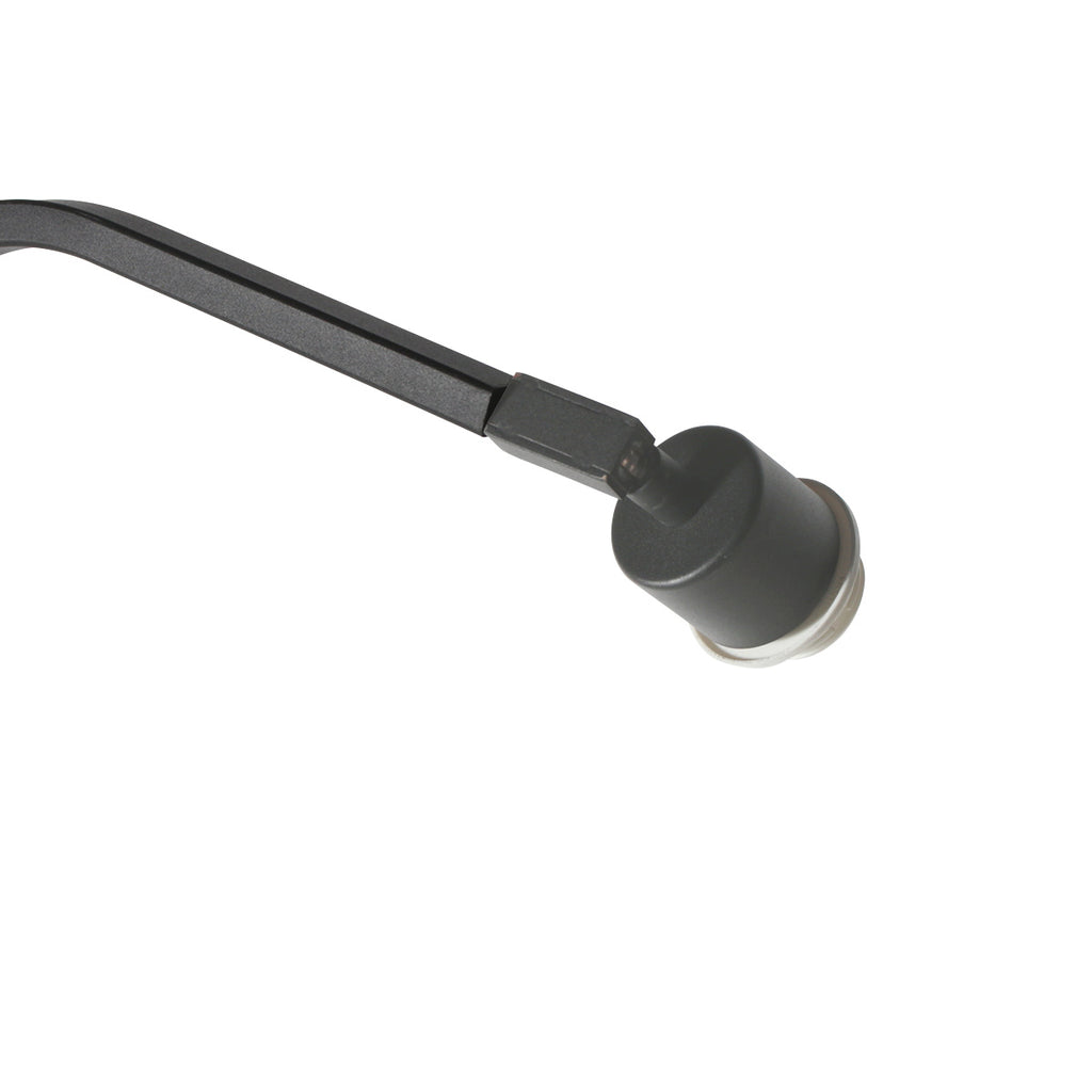 Lampadaire en métal noir bras coudé et abat-jour blanc – H173 cm