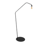 Lampadaire en métal noir avec abat-jour en rotin naturel – H173 cm