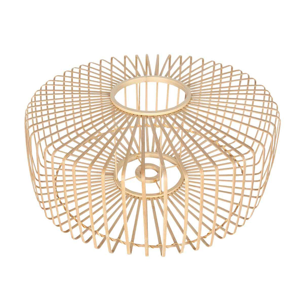 Lampadaire en métal noir avec abat-jour en rotin naturel – H173 cm
