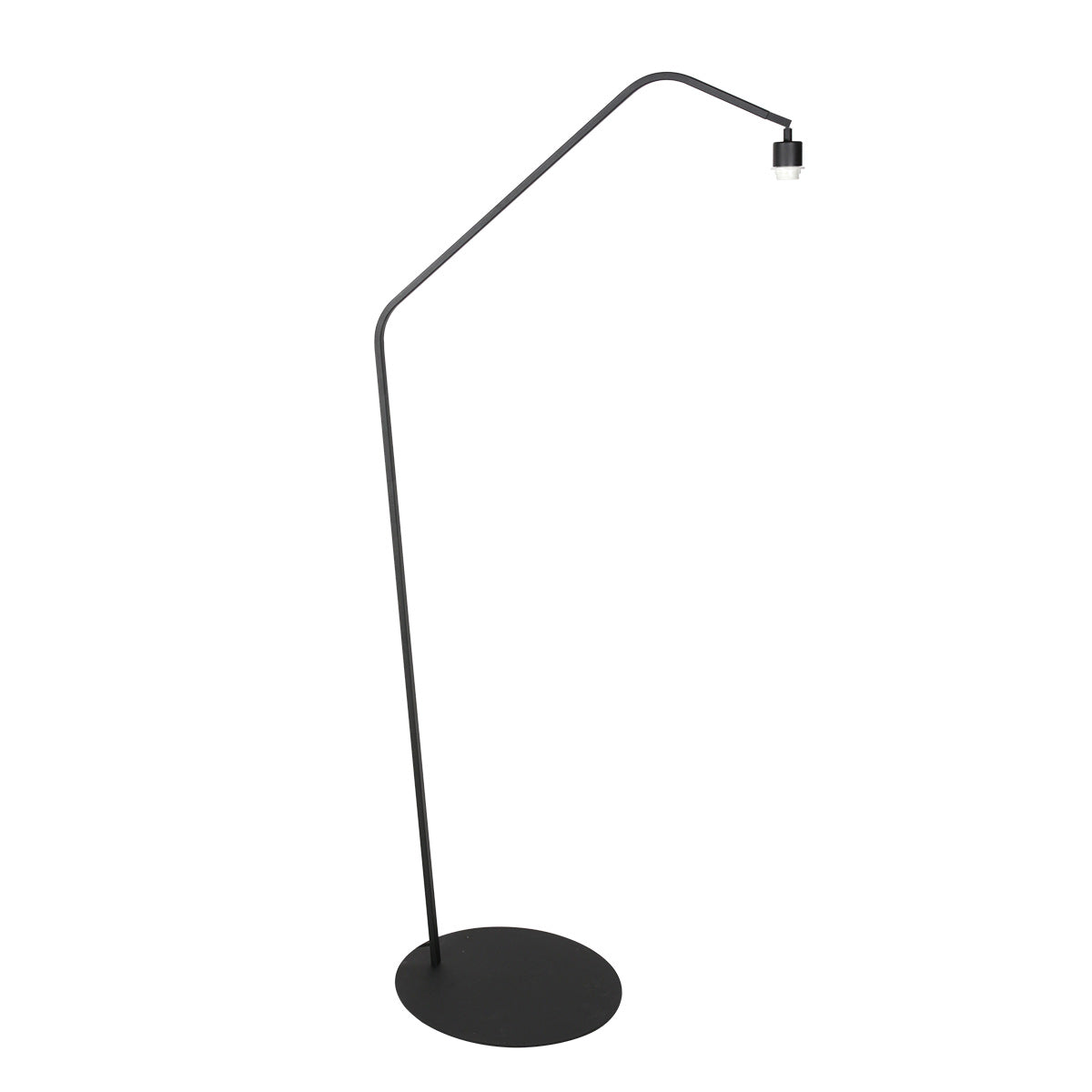 Lampadaire en métal noir avec abat-jour en rotin naturel – H173 cm