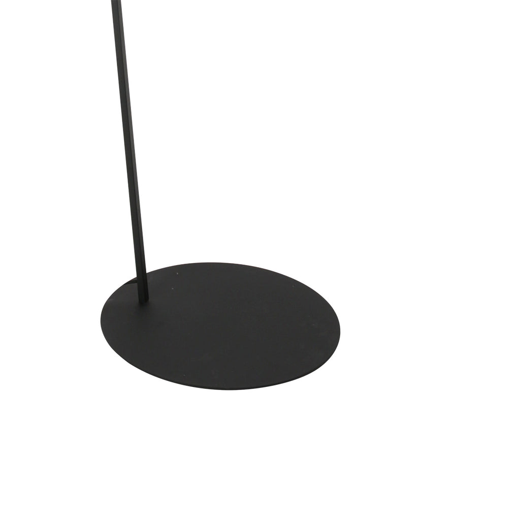 Lampadaire en métal noir avec abat-jour en rotin naturel – H173 cm