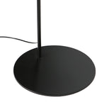 Lampadaire arc noir abat-jour rond blanc en plastique – H210 cm