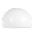 Lampadaire arc noir abat-jour rond blanc en plastique – H210 cm
