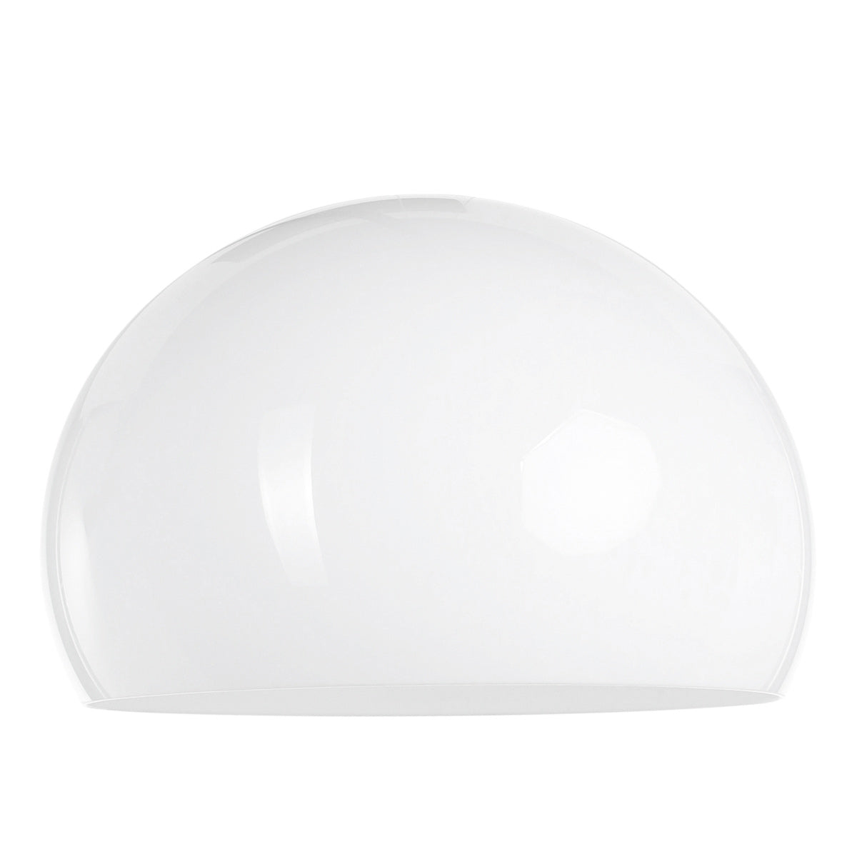 Lampadaire arc noir abat-jour rond blanc en plastique – H210 cm
