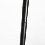 Lampadaire arc noir abat-jour rond blanc en plastique – H210 cm