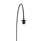 Lampadaire arc noir abat-jour rond blanc en plastique – H210 cm