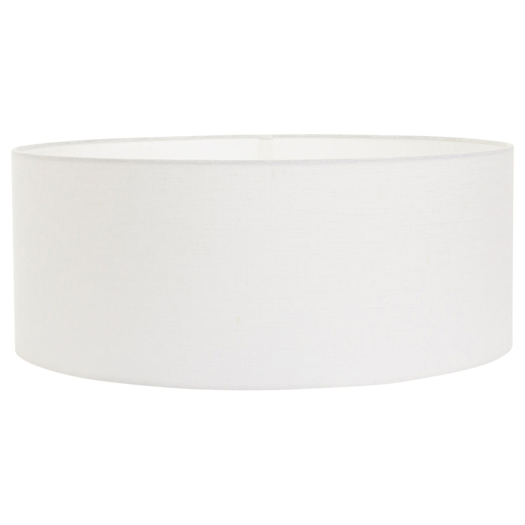 Lampadaire arc métal noir abat-jour lin blanc cylindrique – H210 cm