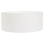 Lampadaire arc métal noir abat-jour lin blanc cylindrique – H210 cm