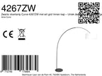 Lampadaire arc métal noir abat-jour lin blanc cylindrique – H210 cm