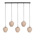 Suspension noire avec 5 abat-jours crème en ligne – 110x25 cm