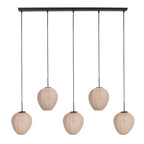Suspension noire avec 5 abat-jours crème en ligne – 110x25 cm