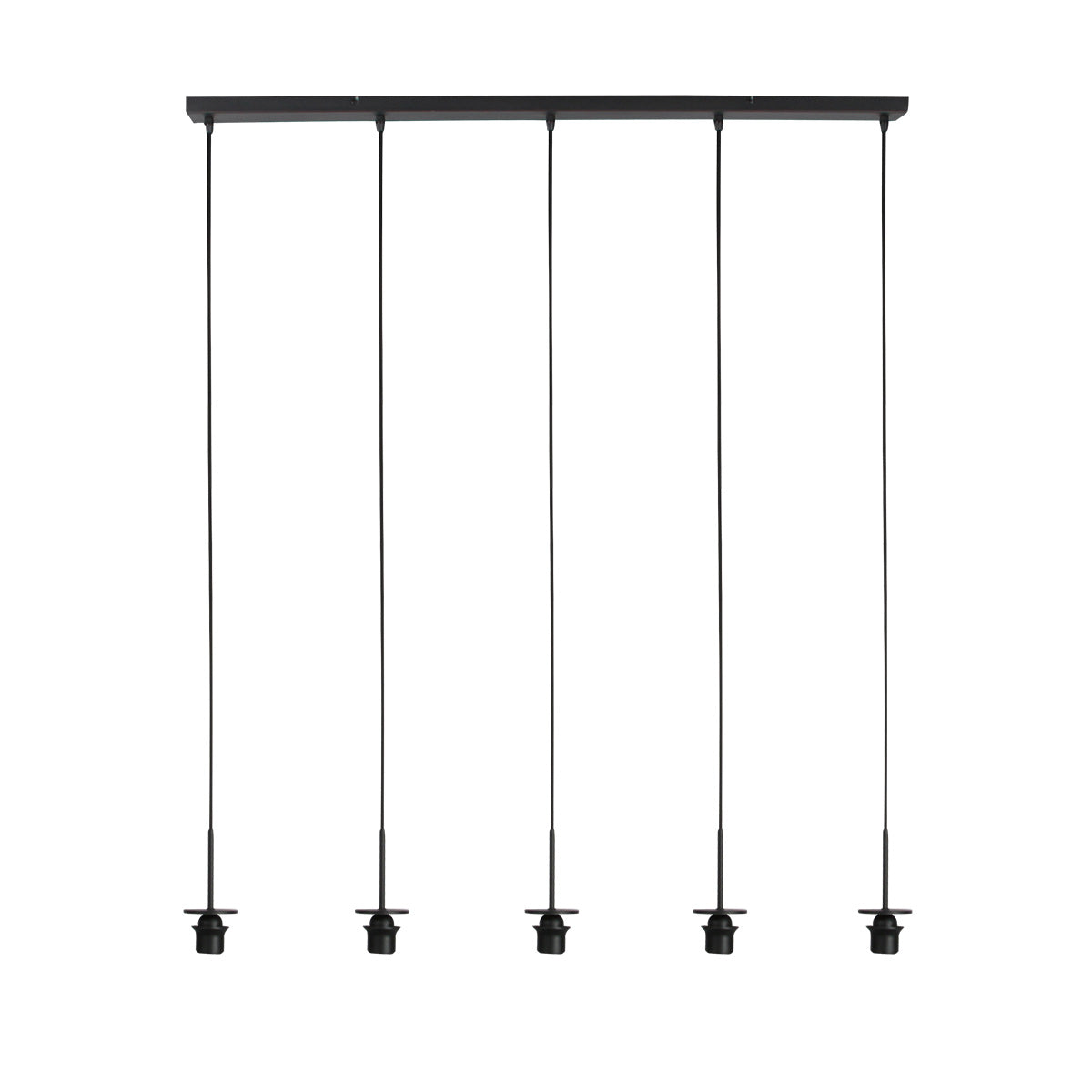 Suspension noire avec 5 abat-jours crème en ligne – 110x25 cm