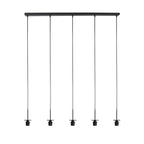 Suspension noire avec 5 abat-jours crème en ligne – 110x25 cm