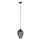 Suspension en verre fumé noir forme goutte pour cuisine ou salle à manger – Ø22,5 cm