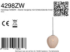 Suspension en lin crème forme goutte sur câble noir – Ø25 cm