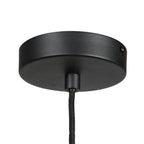 Suspension en lin crème forme goutte sur câble noir – Ø25 cm