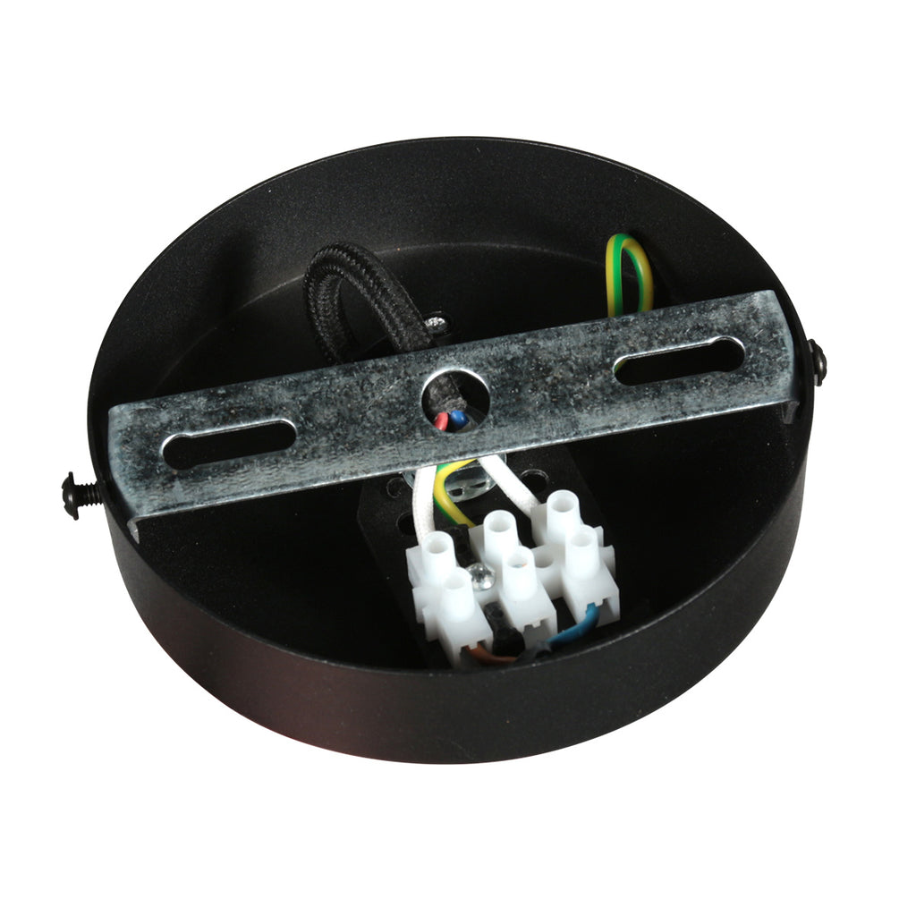 Suspension en lin crème forme goutte sur câble noir – Ø25 cm