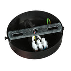 Suspension en lin crème forme goutte sur câble noir – Ø25 cm