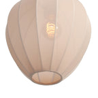 Suspension en lin crème forme goutte sur câble noir – Ø25 cm