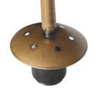 Lampadaire arc en métal doré abat-jour tressé naturel – H240 cm
