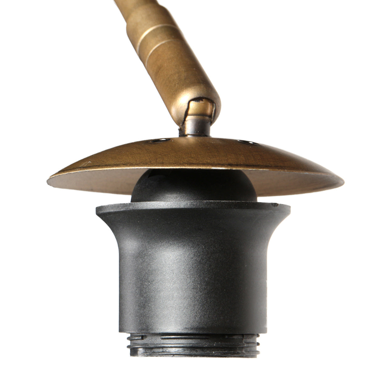 Lampadaire arc en métal doré abat-jour tressé naturel – H240 cm
