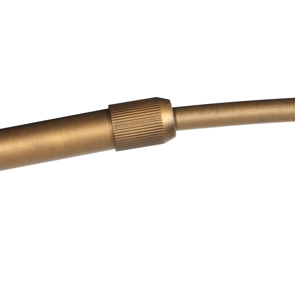 Lampadaire arc en métal doré abat-jour tressé naturel – H240 cm
