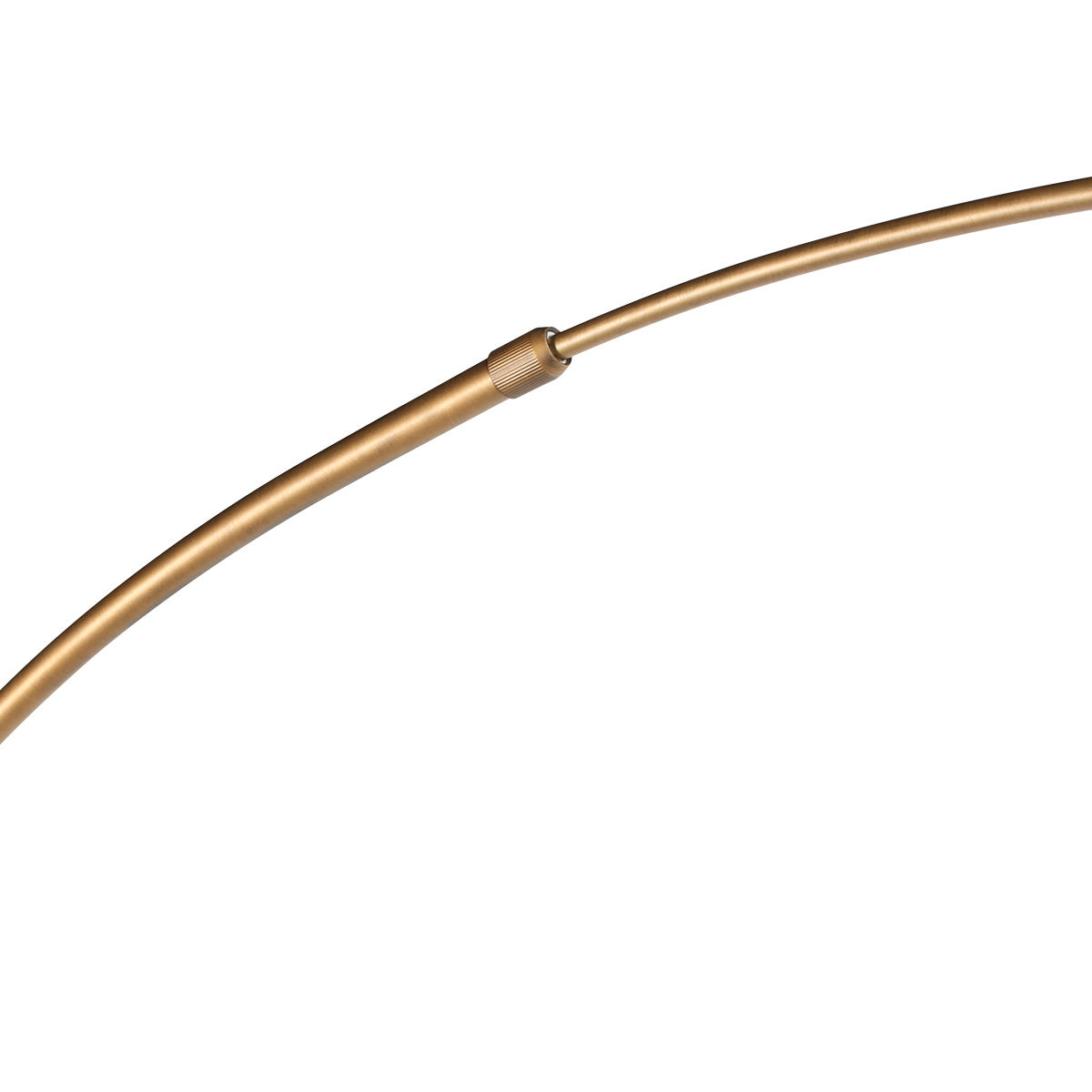Lampadaire arc en métal doré abat-jour tressé naturel – H240 cm