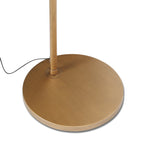 Lampadaire arc en métal doré abat-jour tressé naturel – H240 cm