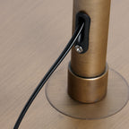 Lampadaire arc en métal doré abat-jour tressé naturel – H240 cm