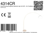 Lampadaire arc métal crème avec abat-jour blanc opalin – H240 cm