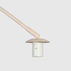 Lampadaire arc métal crème avec abat-jour blanc opalin – H240 cm