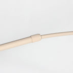 Lampadaire arc métal crème avec abat-jour blanc opalin – H240 cm