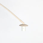 Lampadaire arc métal crème avec abat-jour blanc opalin – H240 cm
