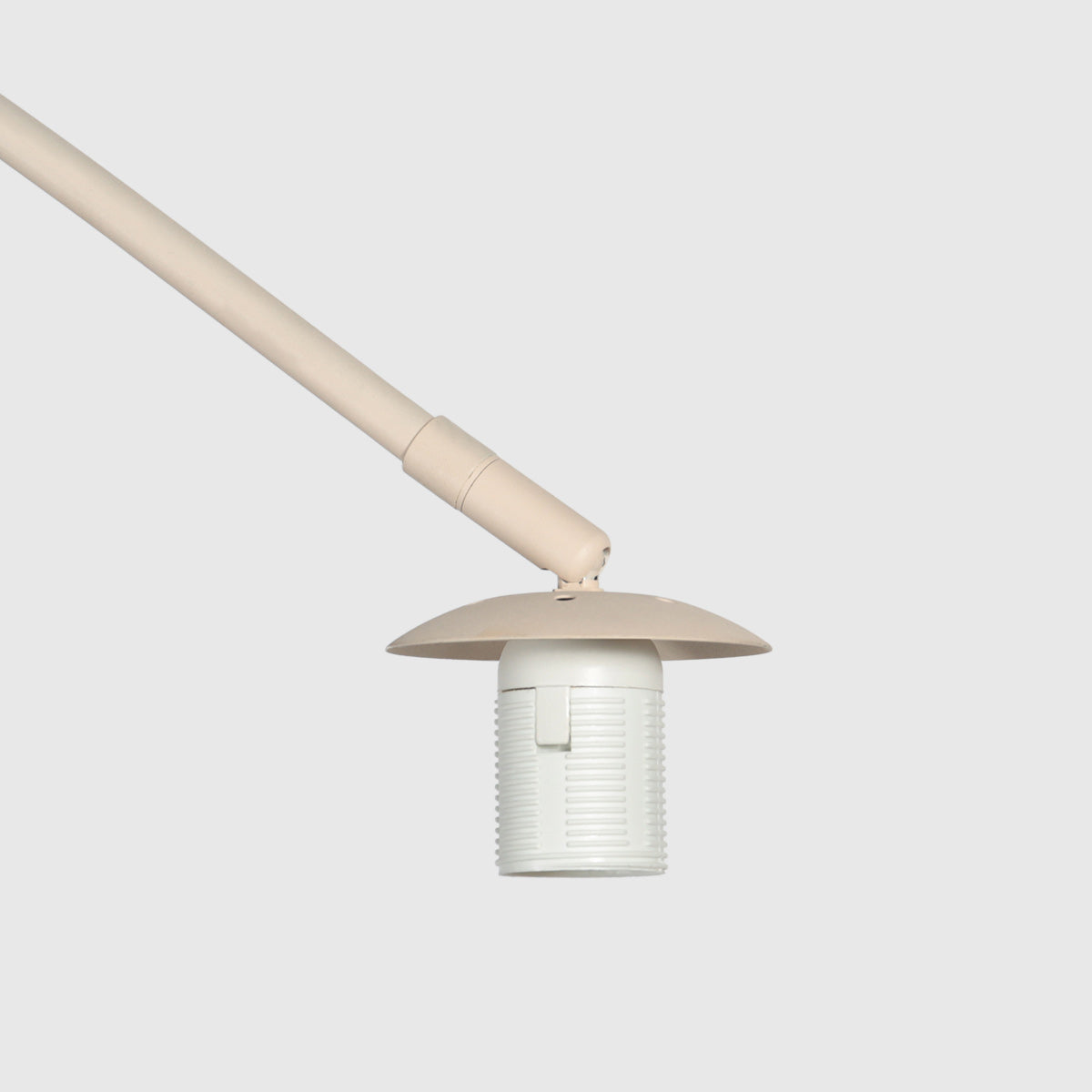 Lampadaire arc en rotin tressé crème avec abat-jour rond – H240 cm