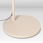 Lampadaire arc en métal crème abat-jour rotin tressé – H240 cm