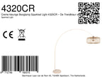 Lampadaire arc en métal crème abat-jour rotin tressé – H240 cm