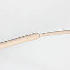 Lampadaire arc en métal crème abat-jour rotin tressé – H240 cm