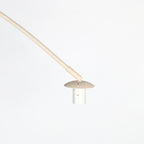 Lampadaire arc en métal crème abat-jour rotin tressé – H240 cm