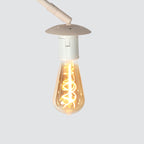Lampadaire arc en métal crème abat-jour rotin tressé – H240 cm