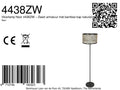 Lampadaire en métal noir abat-jour bambou motif chevrons – H144 cm