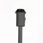 Lampadaire en métal noir abat-jour bambou motif chevrons – H144 cm