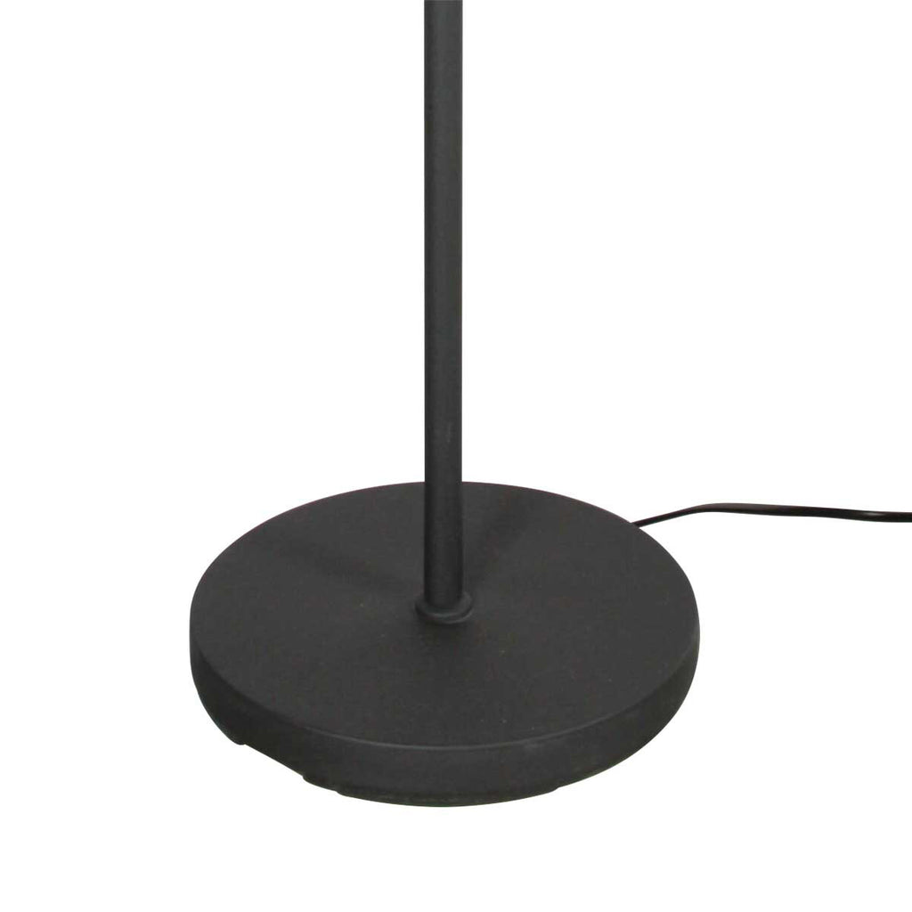 Lampadaire en métal noir abat-jour bambou motif chevrons – H144 cm