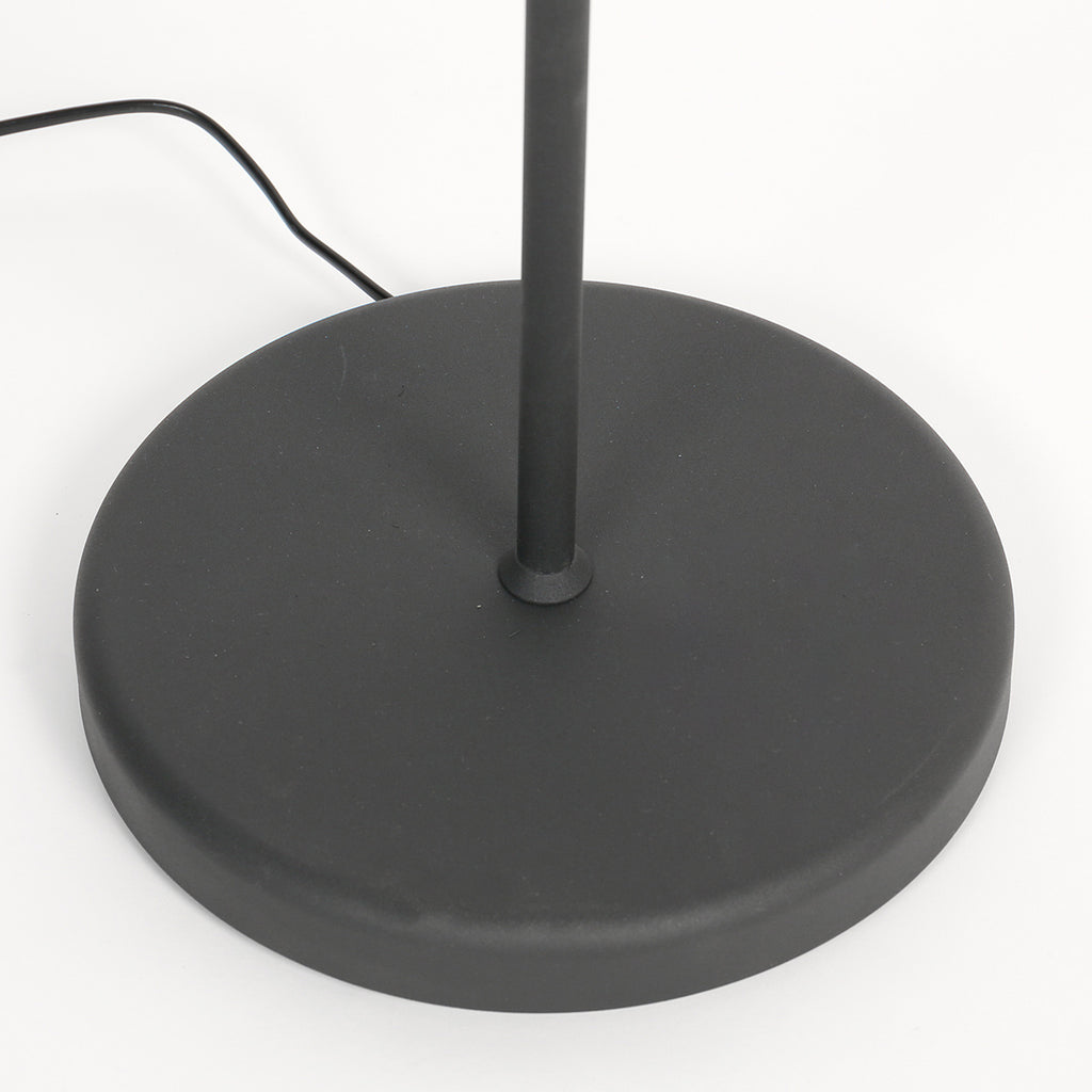Lampadaire métal noir mat avec abat-jour conique or intérieur – H154 cm