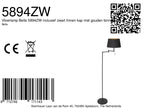 Lampadaire métal noir mat avec abat-jour conique or intérieur – H154 cm