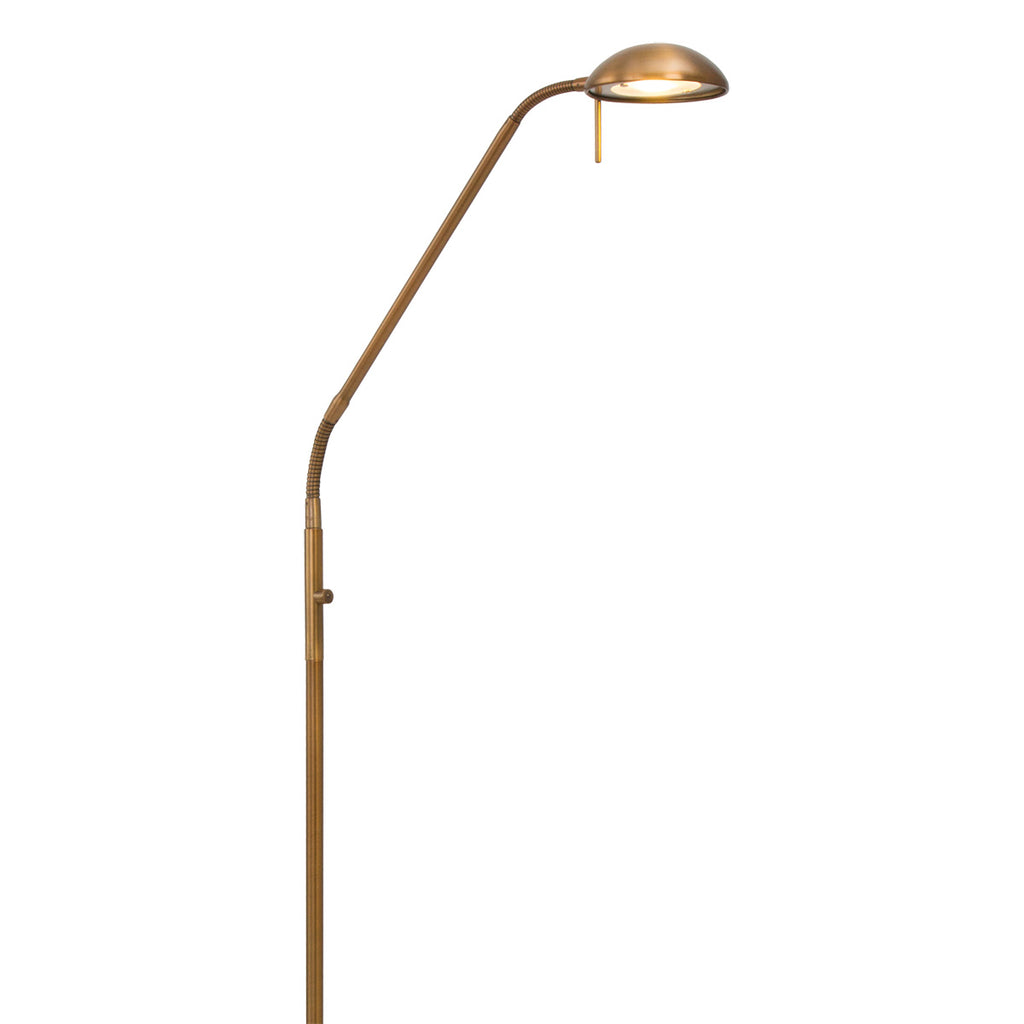 Lampadaire en métal bronze à bras articulé avec LED dimmable