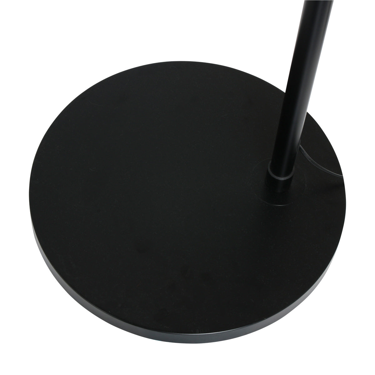 Lampadaire arqué en métal noir abat-jour dôme verre fumé – H230 cm
