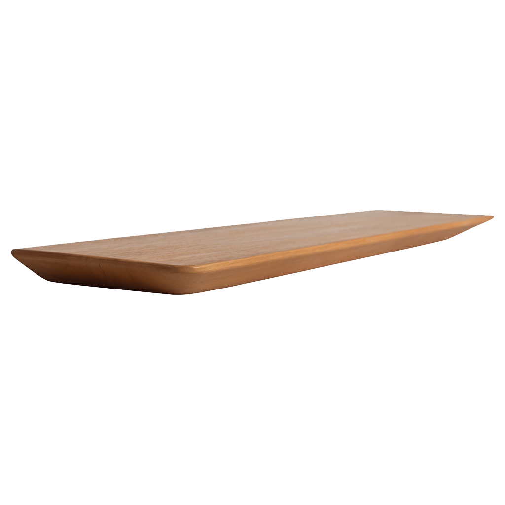 Étagère murale en teck massif effet flottant bois naturel – 90x16 cm