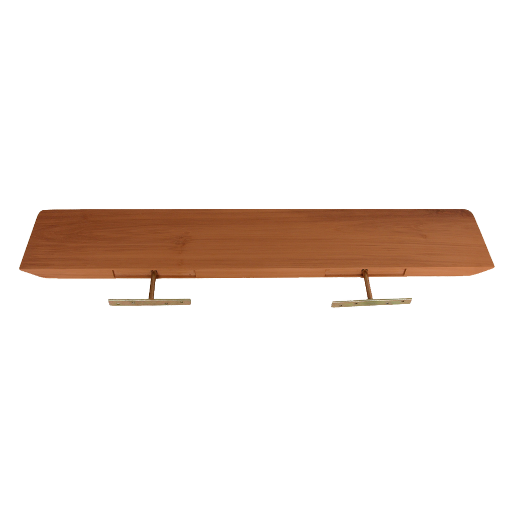 Étagère murale en teck massif effet flottant bois naturel – 90x16 cm